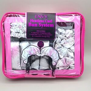 ENVY Heatless Curl Bun System, 100% Satin, Curls, Waves & Volume, NWOT